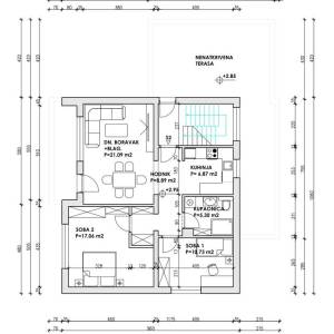 Trosobni, 1.kat, 102m2, garaža, terasa, parking