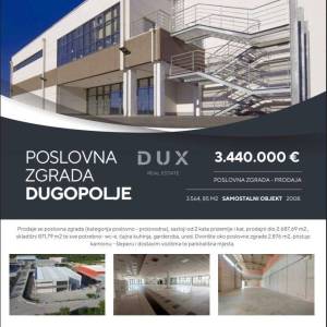 DUGOPOLJE - Reprezentativni poslovno-proizvodni centar 3.559 m² + 2.876 m² manipulativnog prostora, TOP LOKACIJA!