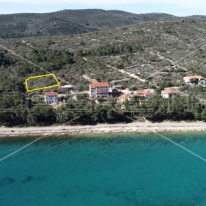 Građevinsko zemljište, pogled na more, 70m do mora,1343 m2,Kali,Ugljan