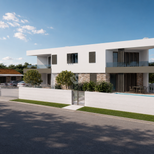 Hrvatsk, Zadar, Nin - Atraktivno građevinsko zemljište s projektom moderne vile i bazenom u Ninskim Stanovima kod Nina