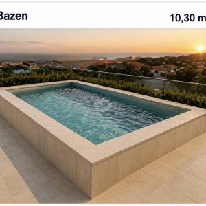 Hrvatska, Zadar, Pag, Povljana, 3-soban stan 200m2 Novogradnja, krovna terasa s bazenom i vanjskom kuhinjom