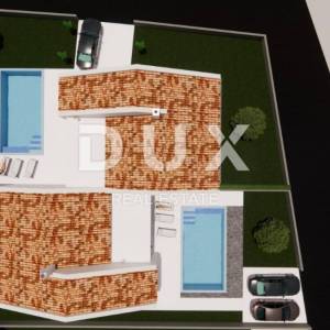 ISTRA, KAŠTELIR - Dvojna kuća sa bazenom u izgradnji