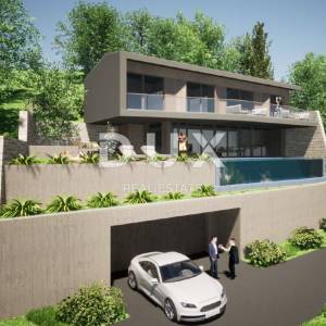ISTRA, KRASICA - moderna samostojeća vila s bazenom s panoramskim pogledom i garažom
