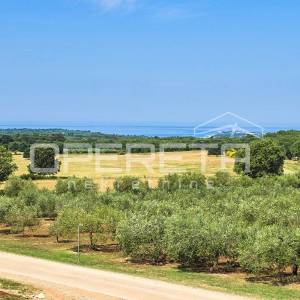 Istra, Poreč okolica – kuća s bazenom i otvorenim pogledom na more