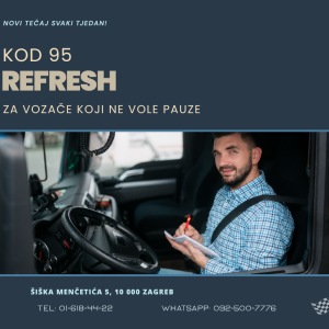 KOD 95 ZA PROFESIONALNE VOZAČE – Novi tečaj svaki tjedan u Zagrebu