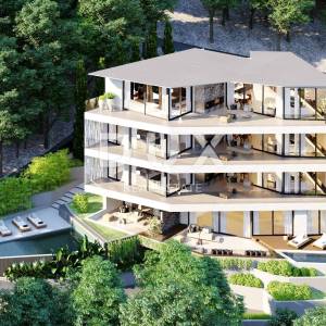 OPATIJA, CENTAR - ekskluzivan stan u novogradnji posebnog arhitektonskog karaktera, pogled, bazen, garaža