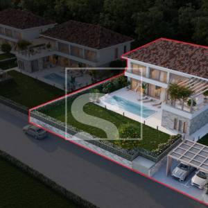 Poreč okolica, zemljište s građevinskom dozvolom pogled more