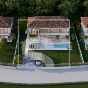 Poreč okolica, zemljište s građevinskom dozvolom pogled more