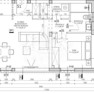 Privlaka | Jednosoban apartman, 100 m od mora
