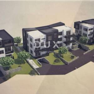 RIJEKA, ZAMET- građevinsko zemljište 3000m2 s pogledom na more s idejnim projektom za stambenu zgradu-stanove 