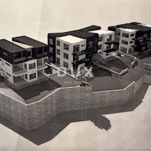 RIJEKA, ZAMET- građevinsko zemljište 3000m2 s pogledom na more s idejnim projektom za stambenu zgradu-stanove 