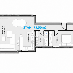 ŠIBENIK, ŽABORIĆ – Stan u novogradnji 150 m od mora s lođom i pogledom na more