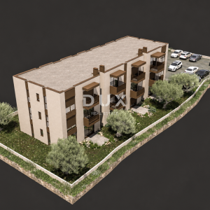 VODICE – Stan u prizemlju s vrtom 58 m², 3 parkirna mjesta, mirna lokacija, 1000 m od plaže