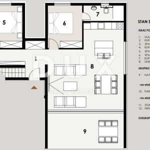 ZADAR, PRIVLAKA - Namješten penthouse 50 metara od mora s prekrasnim pogledom na more! S8