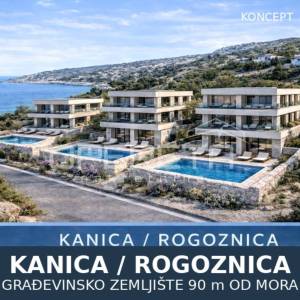 ATRAKTIVNO GRAĐEVINSKO ZEMLJIŠTE – KANICA / ROGOZNICA, 90m OD MORA, ASFLATIRANI 