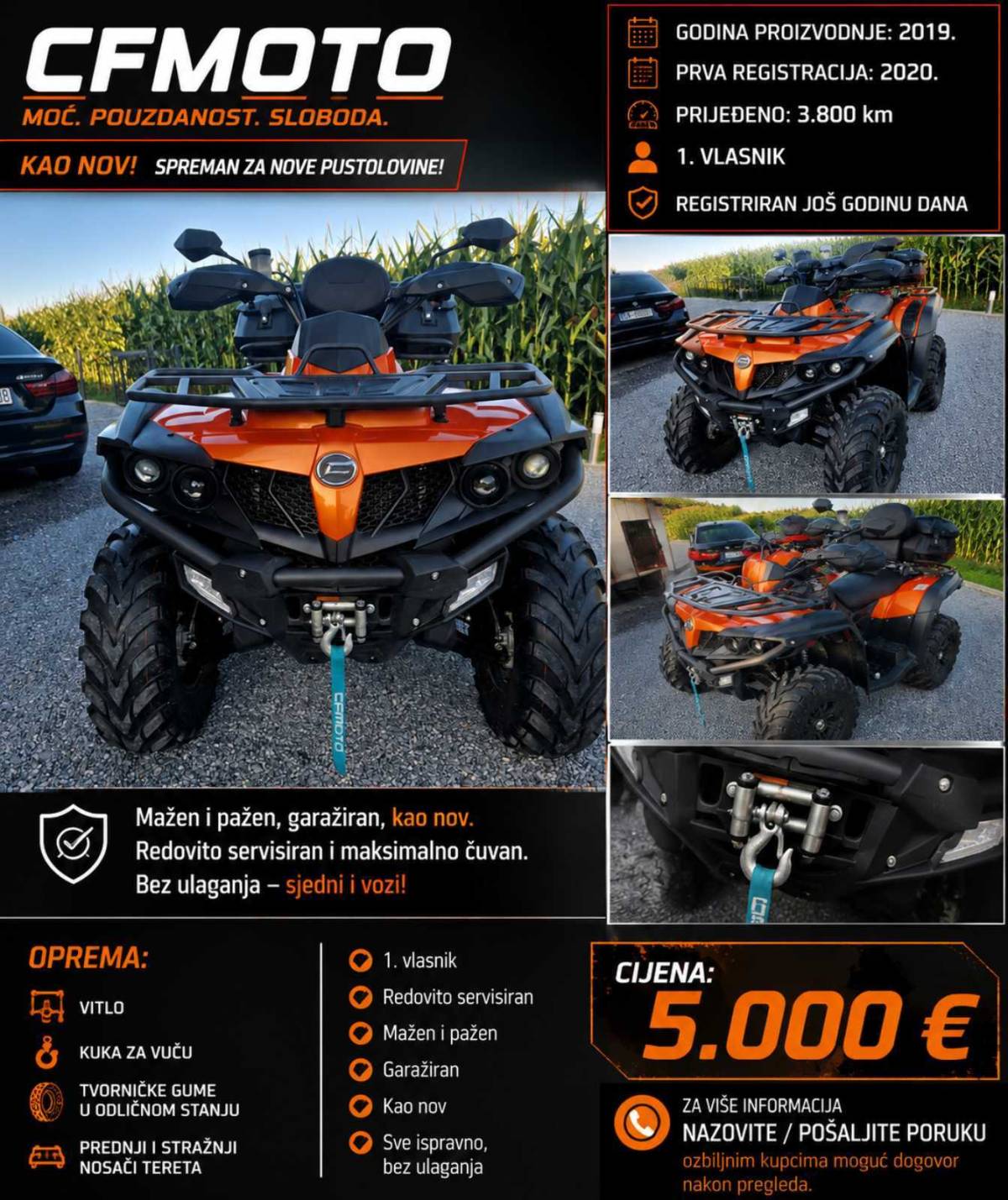 CFMOTO 600 / 1.VLASNIK / 3800 KM / TOP STANJE