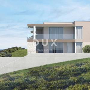 ISTRA, LABIN - Zemljište s dozvolom za gradnju i pogledom na more – projekt za 4 stana