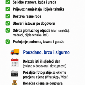 KOMBI PRIJEVOZ – SELIDBE I DOSTAVA