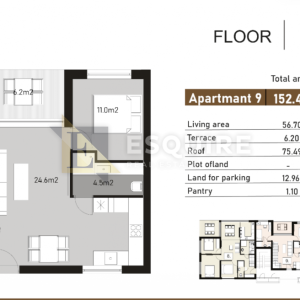 NIN - Dvosoban penthouse S8 u luksuznoj novogradnji 1. kat - 85m2
