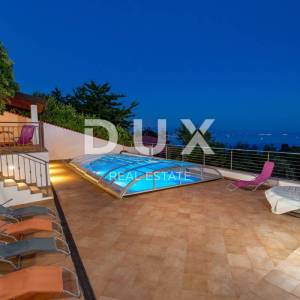 Opatija, Veprinac, samostojeća vila, 200 m2, bazen, igralište, pogled na Kvarner