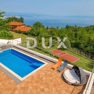 Opatija, Veprinac, samostojeća vila, 200 m2, bazen, igralište, pogled na Kvarner