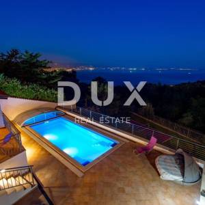 Opatija, Veprinac, samostojeća vila, 200 m2, bazen, igralište, pogled na Kvarner