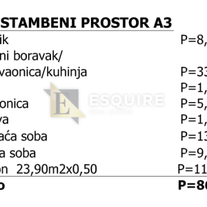 PRIVLAKA - Dvosoban stan A3 na 1. katu - 89m2