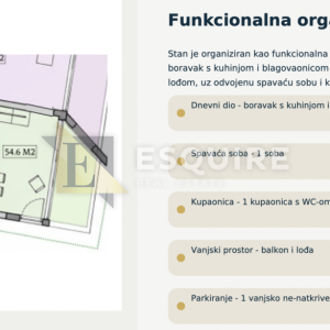 PRIVLAKA - Lux novogradnja 1. red do mora - Jednosoban stan S5 na 1. katu - 55m2