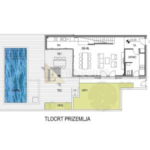 PRIVLAKA - predivna luksuzna duplex vila s bezenom!!