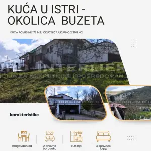 Prodajemo kuću u Istri - okolica Buzeta s dvorištem i voćnjakom