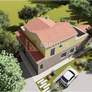 Vrsi - Građevinsko zemljište s građevinskom dozvolom i projektom za. kuću s bazenom!!