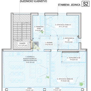 ZADAR - DIKLO - Dvosobni stan na 1. katu Z3S2 - 94m2