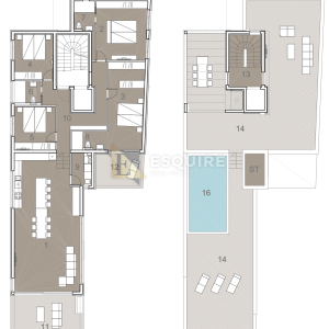 ZADAR - KOŽINO Luksuzan četverosoban penthouse S4 s grijanim bazenom na krovnoj terasi, 100m od mora - 265m2