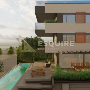 ZADAR - KOŽINO Luksuzan četverosoban penthouse S4 s grijanim bazenom na krovnoj terasi, 100m od mora - 265m2