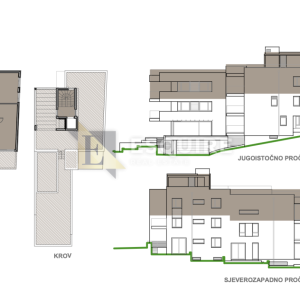 ZADAR - KOŽINO Luksuzan četverosoban penthouse S4 s grijanim bazenom na krovnoj terasi, 100m od mora - 265m2
