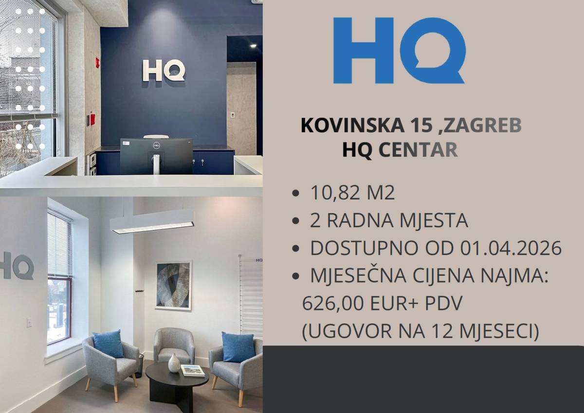 Zakup poslovnog prostora - Zagreb - Jankomir - 2 radna mjesta