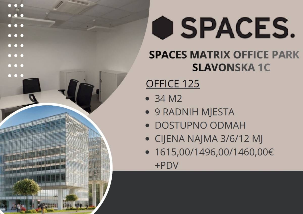 ZAKUP UREDA - ZAGREB, Matrix Office Park na Slavonskoj aveniji