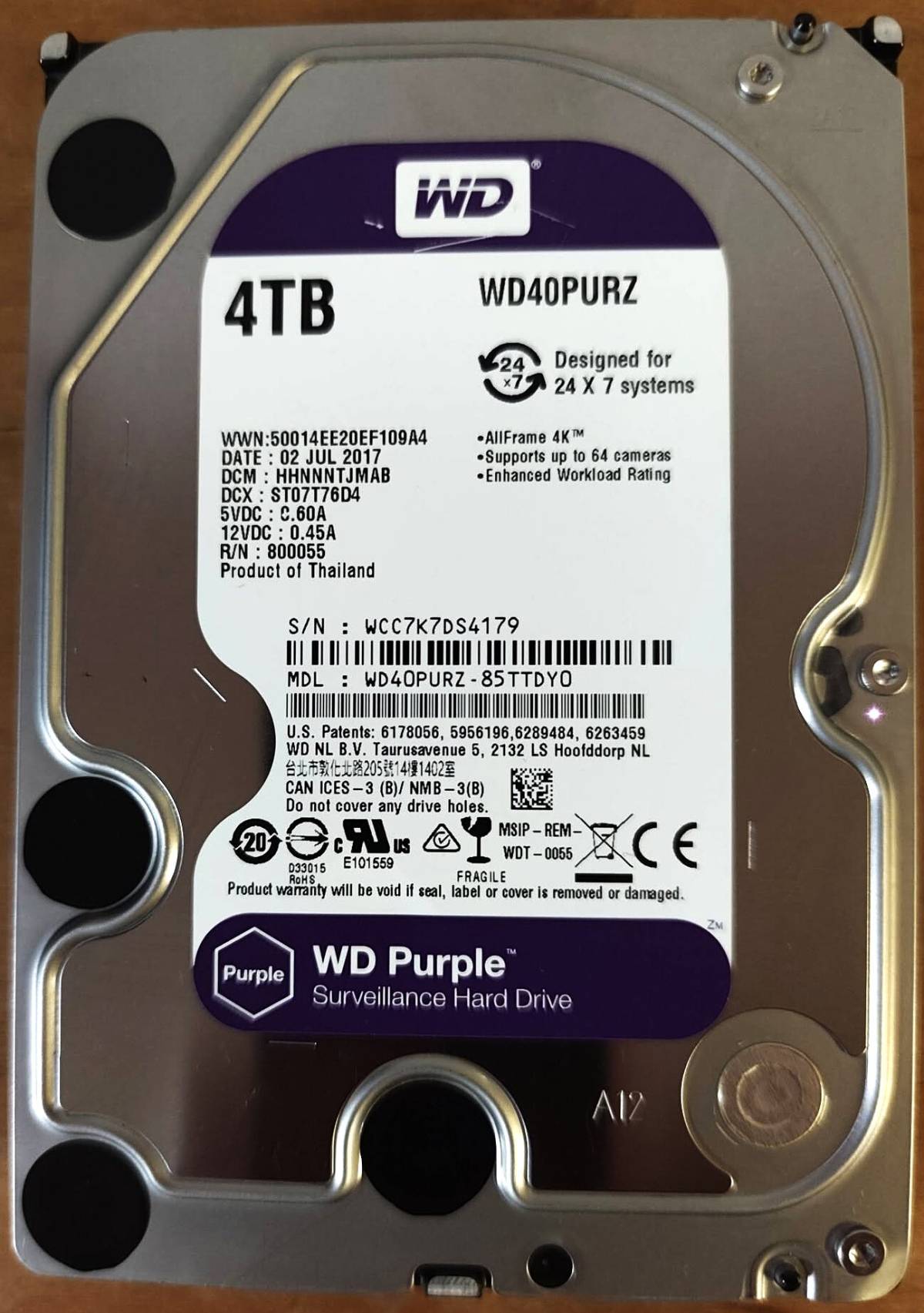 4TB HDD Western Digital Purple
