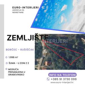 Borčec zemljište površine 1.998 m², bez provizije!