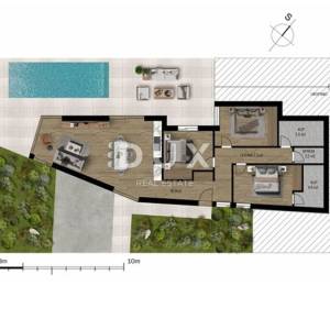 Crikvenica, stan 104 m², bazen, okućnica, pogled na more