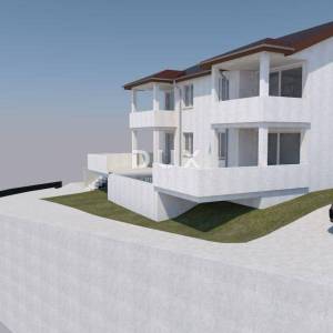 IČIĆI, POLJANE- dvije započete gradnje 900m2 s panoramskim pogledom na more + okoliš 1960m2 