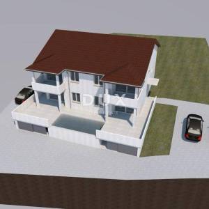 IČIĆI, POLJANE- dvije započete gradnje 900m2 s panoramskim pogledom na more + okoliš 1960m2 