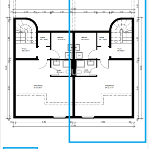 IČIĆI, POLJANE- dvojna kuća - započeta gradnja 225m2 s panoramskim pogledom na more + okoliš 620m2 