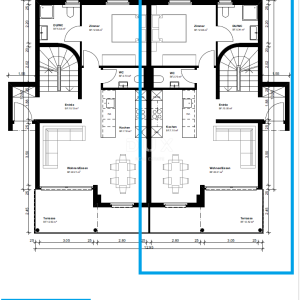 IČIĆI, POLJANE- dvojna kuća - započeta gradnja 225m2 s panoramskim pogledom na more + okoliš 620m2 