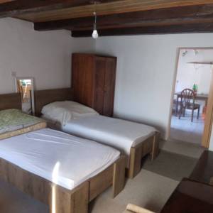 KARLOVAC, VODOSTAJ- DRVENA NOVOUREĐENA KUĆA, SJENIK, GARAŽA I ORANICA