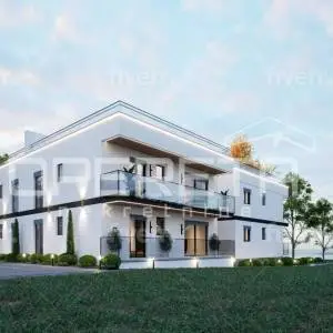 NOVOGRADNJA S 2 SPAVAĆE SOBE I KROVNOM TERASOM S POGLEDOM NA MORE – 2 KM OD UMAG