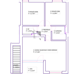 PRIVLAKA – Namješten dvosoban apartman C5 na drugom katu, svega 90 m od mora!