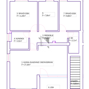 PRIVLAKA – Namješten trosoban apartman C6 na drugom katu, svega 90 m od mora!
