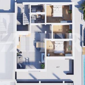 PRODAJA, BRAČ, MILNA, 6 APARTMANA U IZGRADNJI S BAZENOM,  80 m OD MORA
