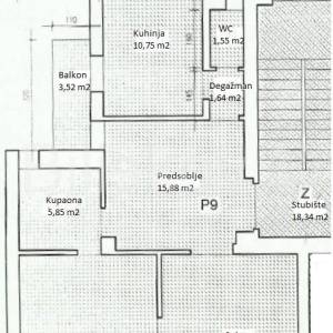 Prodaja, Donji grad, Martićeva, trosoban stan 88.00m2 na trećem katu